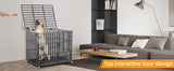 Heavy Duty Chew-Resistant Iron Dog Crate With Wheels