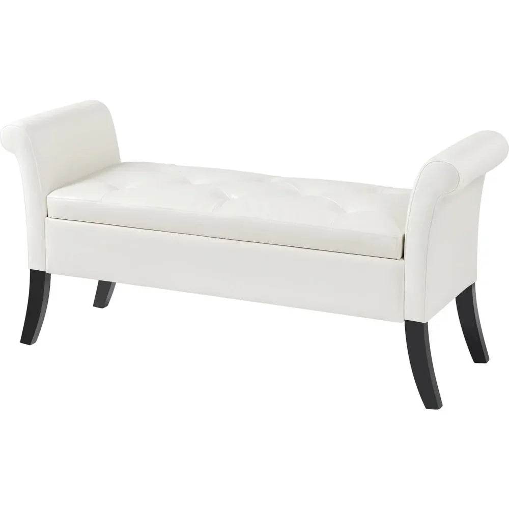 Vintage Faux Leather Storage Bench - Sleep Galleria