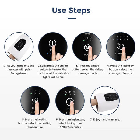 Electric Hand Massager Air Compression Hot Compress Device - Sleep Galleria