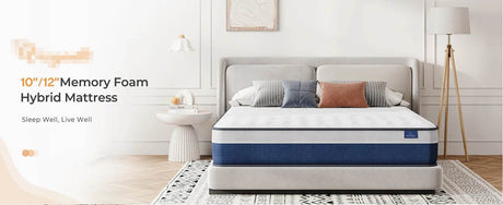 Medium Firm 10-Inch Lavender Memory Foam Hybrid Mattress - Sleep Galleria