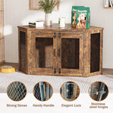 Retro Wooden Space-Saving Corner Pet Dog House