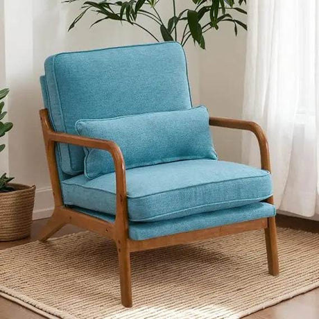 Mid - Century Linen Upholstered Accent Chair - Calmora - Sleep Galleria