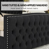 Velvet Upholstered Platform Bed Frame With Wingback Headboard - Sleep Galleria