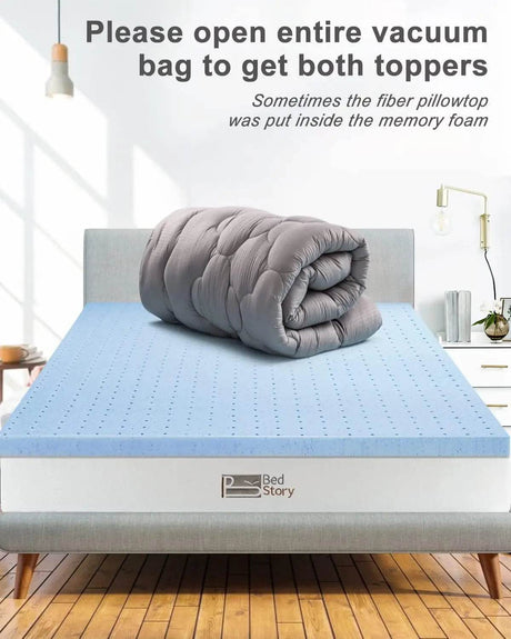 Dual Layer Gel Memory Foam Mattress Topper - Sleep Galleria