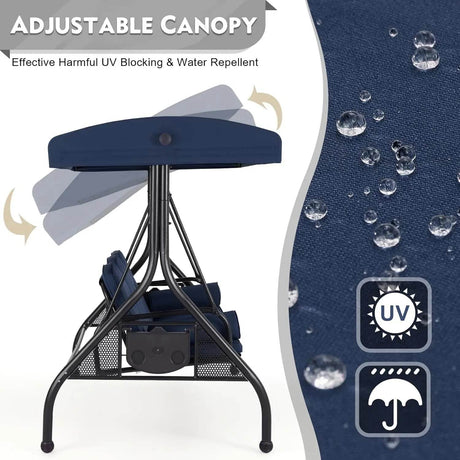 3 - Seat Outdoor Porch Swing with Canopy - XMSJ - Sleep Galleria