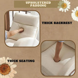 Beige Linen Upholstered Nursery Rocking Chair - Sleep Galleria