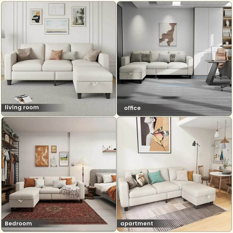 L - Shaped Modular Sectional Sofa With Storage - XMSJ - Sleep Galleria