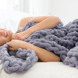 Chunky Knitted Chenille Blanket - Sleep Galleria