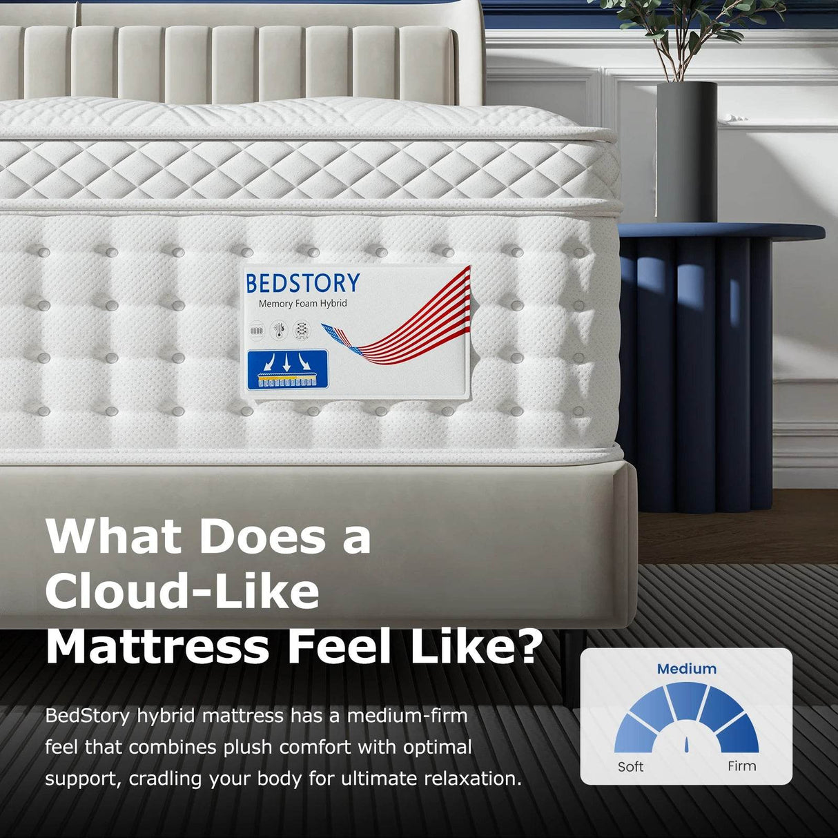 Medium Hybrid Memory Foam Pocket Spring Mattress - BedStory - Sleep Galleria