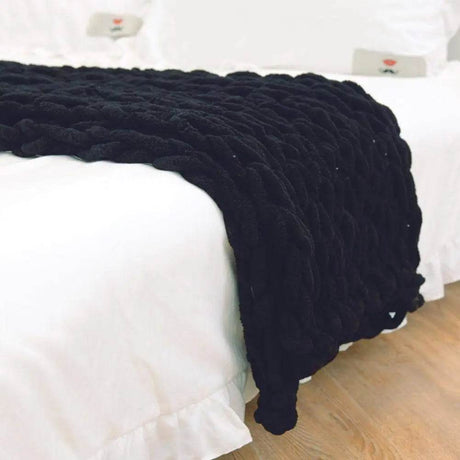 Chunky Knitted Chenille Blanket - Calmora - Sleep Galleria
