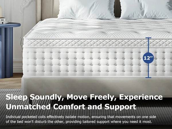Medium Hybrid Memory Foam Pocket Spring Mattress - BedStory - Sleep Galleria