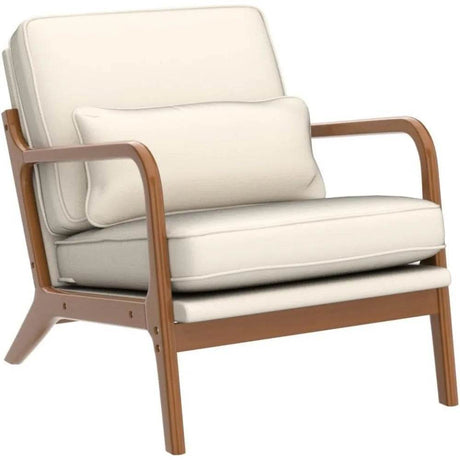 Mid - Century Linen Upholstered Accent Chair - Calmora - Sleep Galleria