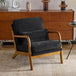 Mid - Century Modern Chenille Armchair with Lumbar Pillow - Calmora - Sleep Galleria