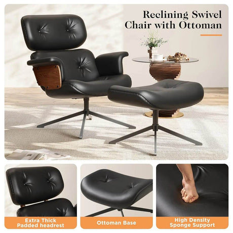 Mid Century Reclining Swivel Chair - XMSJ - Sleep Galleria