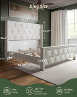 Velvet Upholstered Wingback Platform Bed Frame - XMSJ - Sleep Galleria