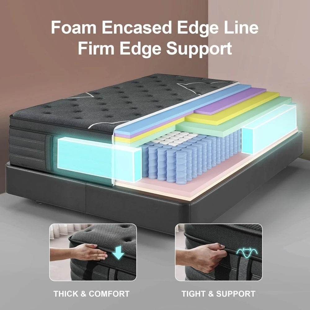 Extra Firm Memory Foam Hybrid Mattress - ANGDUO - Sleep Galleria