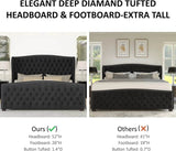 Velvet Upholstered Platform Bed Frame With Wingback Headboard - Sleep Galleria