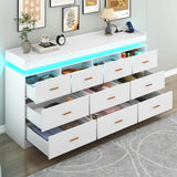 Modern 10-Drawer Dresser with LED Light - Sleep Galleria