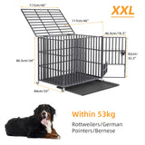 Heavy Duty Chew-Resistant Iron Dog Crate With Wheels