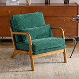 Mid-Century Modern Chenille Armchair with Lumbar Pillow - Sleep Galleria