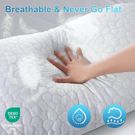 Set of 2 Cooling Gel Memory Foam Pillows - Sleep Galleria