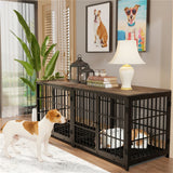 Multifunctional Wooden Dog Crate With Removable Tray