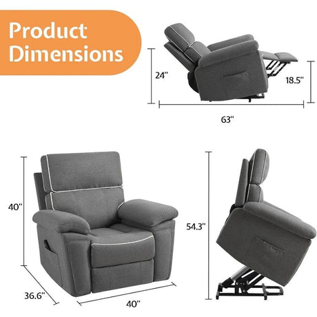 Electric Overstuffed Power Lift Recliner Chair - Sleep Galleria