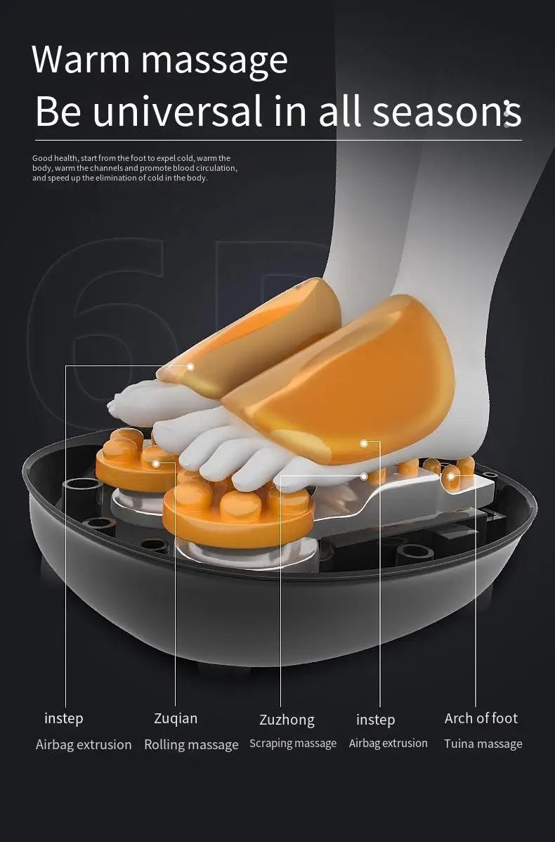 Automatic Heated Kneading Foot Massager Therapy Machine