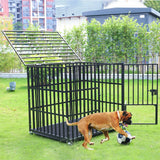 Heavy Duty Chew-Resistant Iron Dog Crate With Wheels