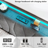 Adjustable Storage Bed Frame With Charging Station - XMSJ - Sleep Galleria