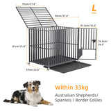 Heavy Duty Chew-Resistant Iron Dog Crate With Wheels