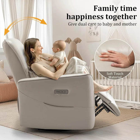 Power Rocker Swivel Electric Recliner Chair - Calmora - Sleep Galleria