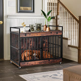 Industrial Wood Heavy Duty Large Dog Crate With Wheels