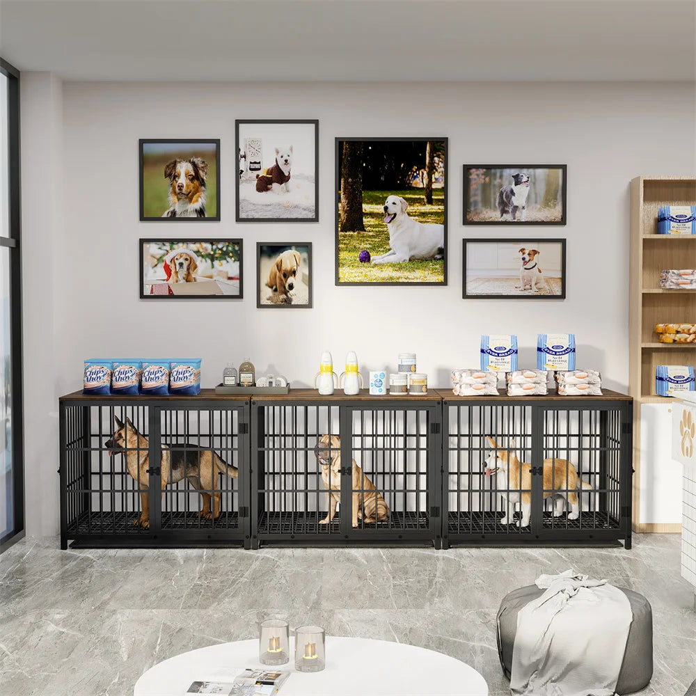 Multifunctional Wooden Dog Crate With Removable Tray