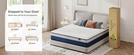 Medium Firm 10-Inch Lavender Memory Foam Hybrid Mattress - Sleep Galleria