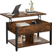 Rustic Brown Lift Top Coffee Table - Calmora - Sleep Galleria