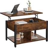 Rustic Brown Lift Top Coffee Table - Calmora - Sleep Galleria