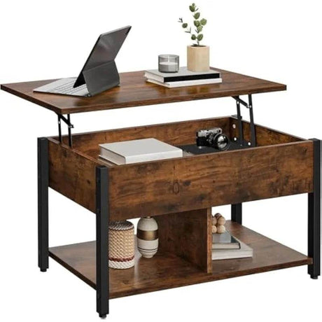 Rustic Brown Lift Top Coffee Table - Calmora - Sleep Galleria