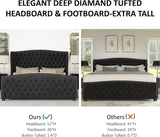Velvet Upholstered Platform Bed Frame With Wingback Headboard - Sleep Galleria
