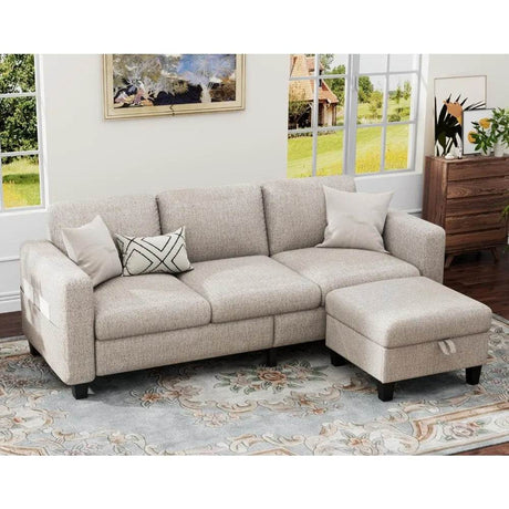Modern Convertible L Shaped Sectional Sofa - Calmora - Sleep Galleria