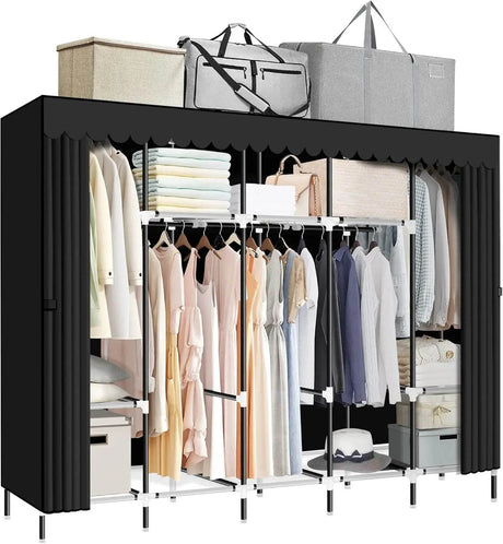 82-Inch Portable Wardrobe Closet With Shelves - Sleep Galleria