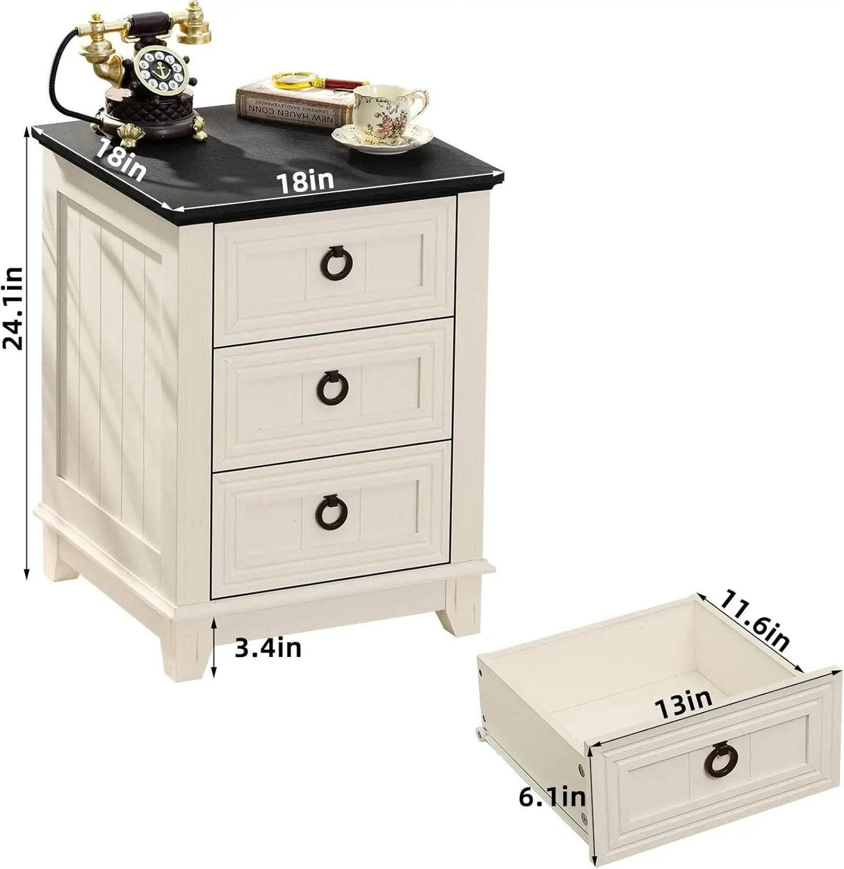 Farmhouse 3-Piece Dresser And Nightstand Set - Sleep Galleria