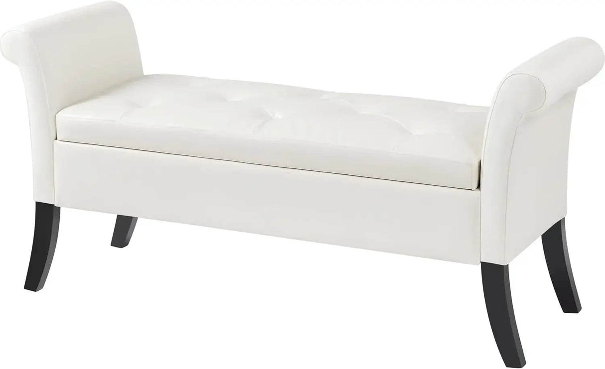 Vintage Faux Leather Storage Bench - Sleep Galleria