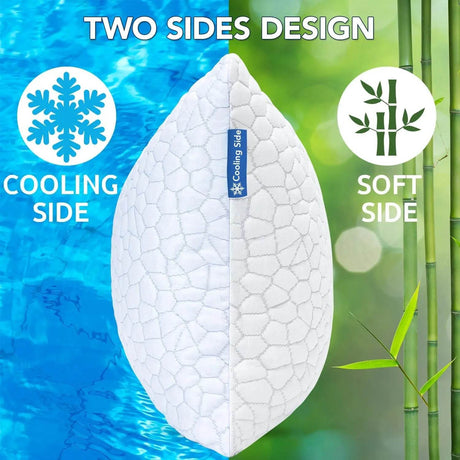 Set of 2 Cooling Gel Memory Foam Pillows - Sleep Galleria