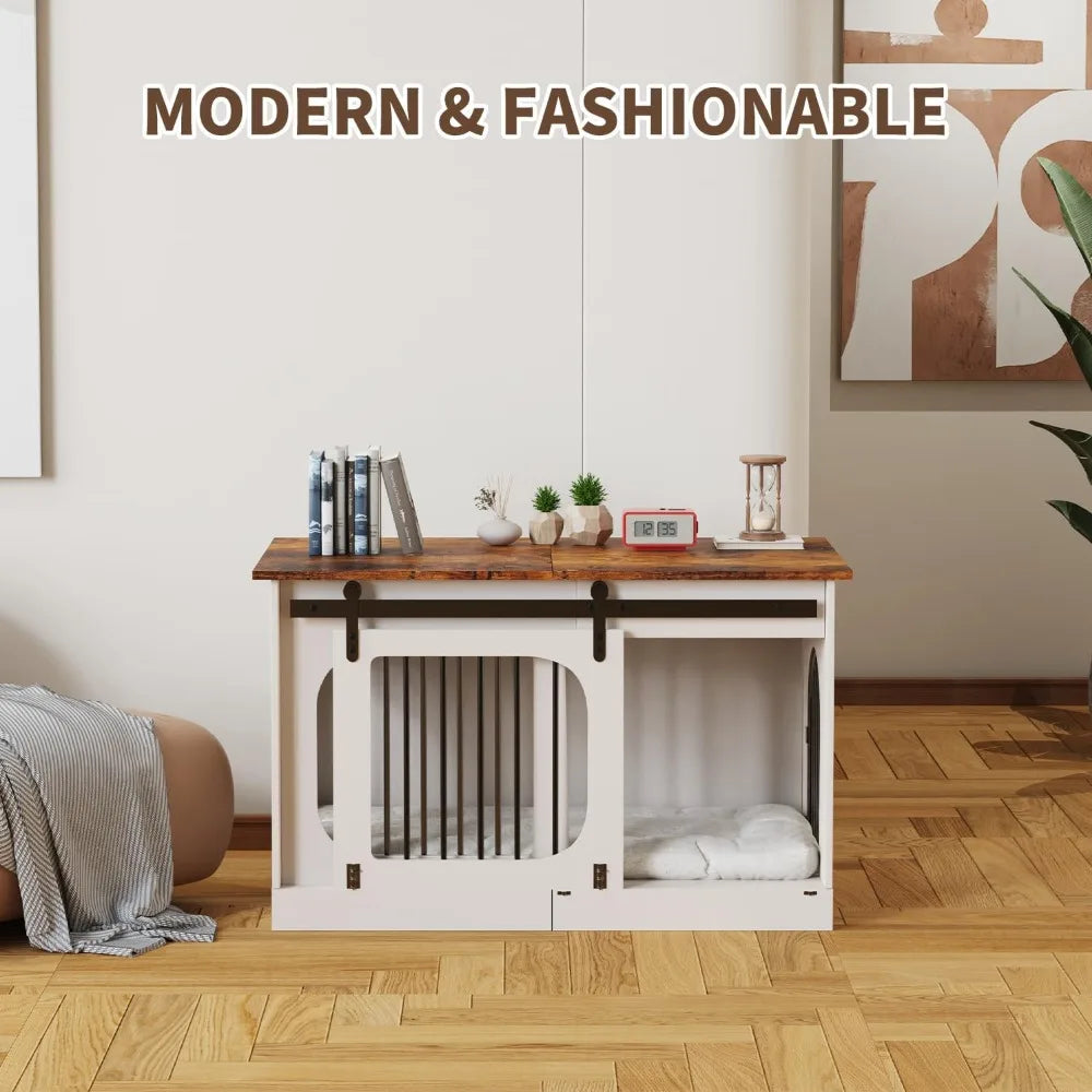 Farmhouse Style Large Indoor Dog Kennel Furniture