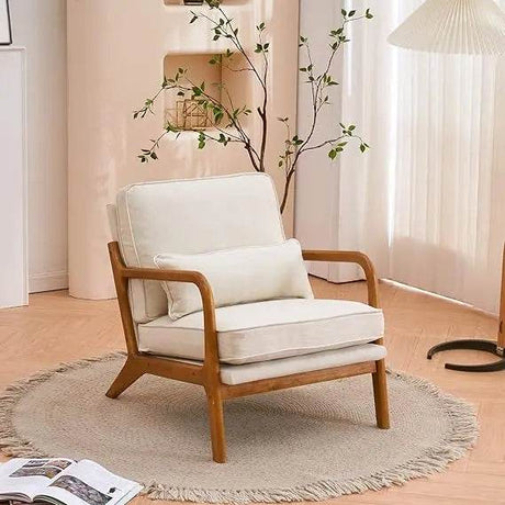 Mid - Century Linen Upholstered Accent Chair - Calmora - Sleep Galleria