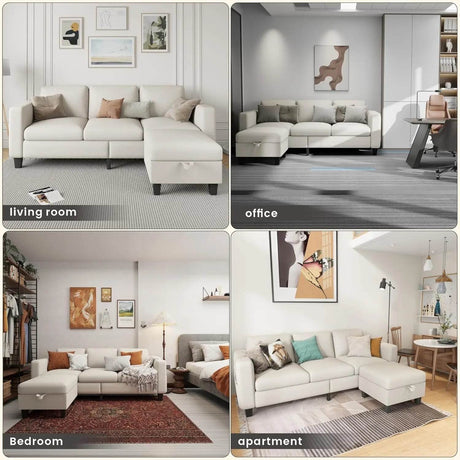 L - Shaped Modular Sectional Sofa With Storage - XMSJ - Sleep Galleria