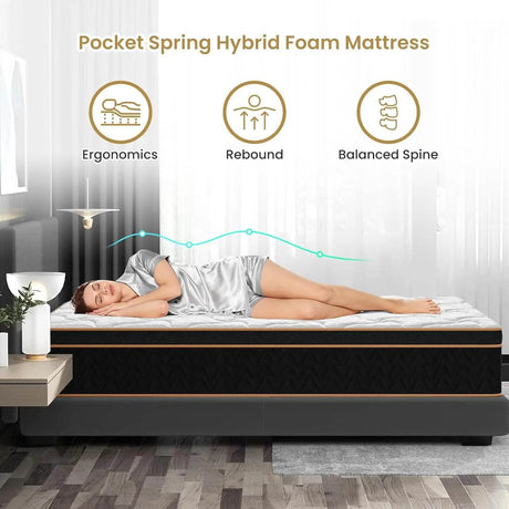 Medium Gel Memory Foam Hybrid Mattress - BedStory - Sleep Galleria