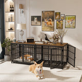 Multifunctional Wooden Dog Crate With Removable Tray