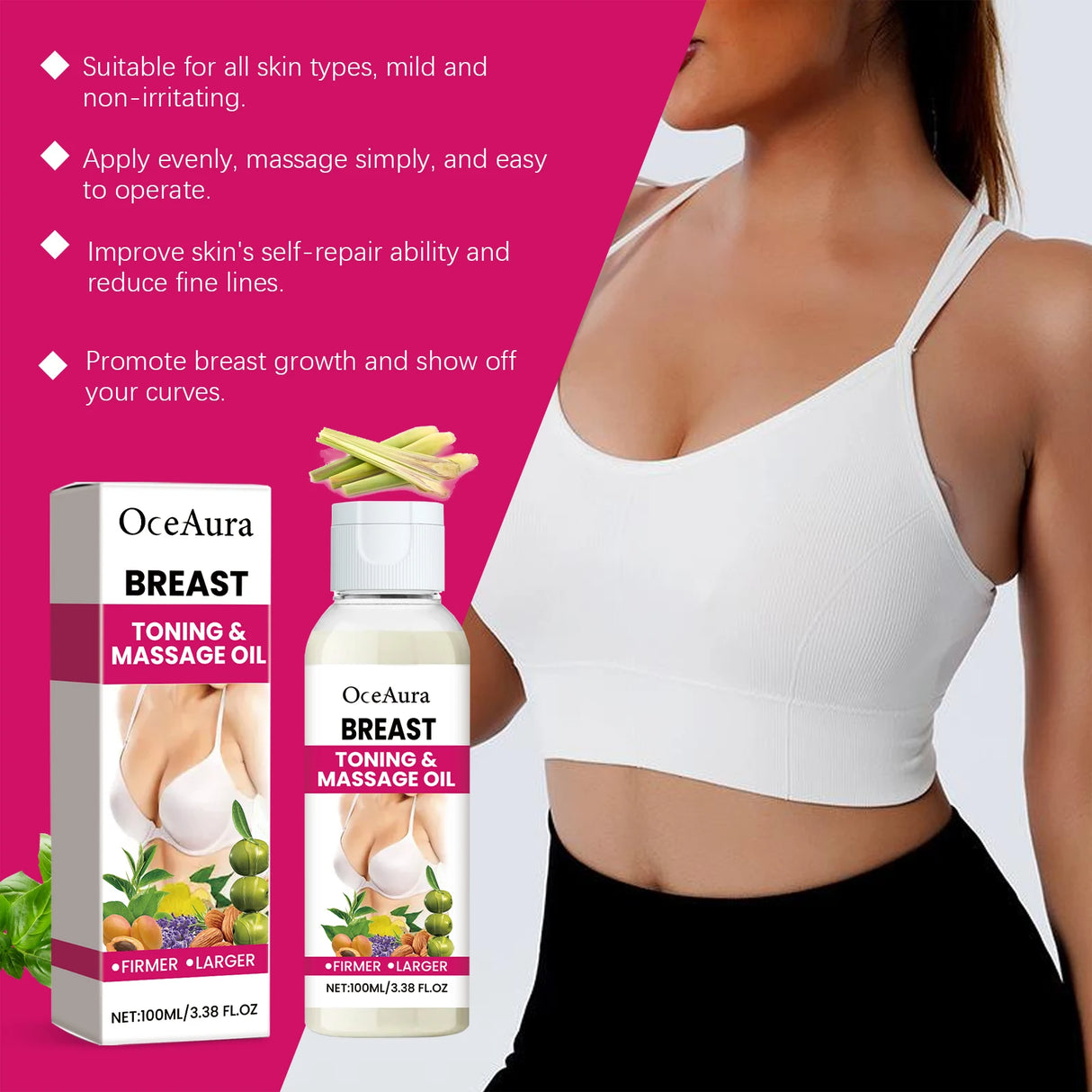 Breast Firming Massage Oil Elasticity Enhancing Care